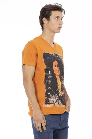 Trussardi Action Orange Cotton Men T-Shirt TR-22848 Trussardi Action Orange Cotton Men T-Shirt TR-22848