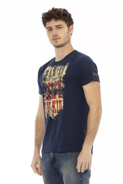 Trussardi Action Blue Cotton Men T-Shirt TR-22812 Trussardi Action Blue Cotton Men T-Shirt TR-22812