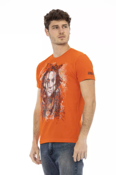 Trussardi Action Orange Cotton Men T-Shirt TR-22807 Trussardi Action Orange Cotton Men T-Shirt TR-22807