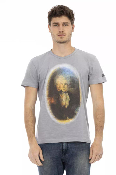 Trussardi Action Gray Cotton Men T-Shirt TR-22737 Trussardi Action Gray Cotton Men T-Shirt TR-22737