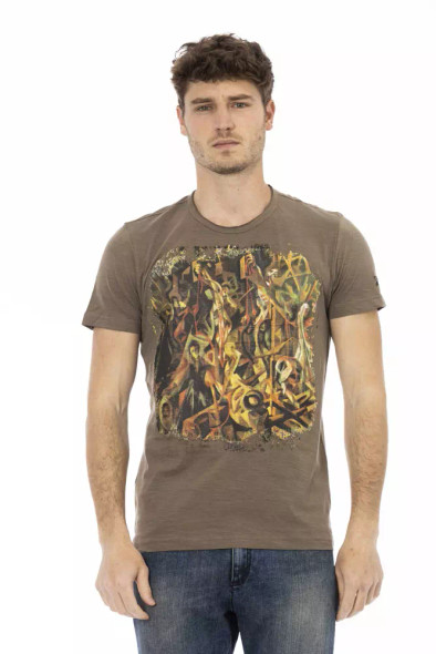 Trussardi Action Brown Cotton Men T-Shirt TR-22715 Trussardi Action Brown Cotton Men T-Shirt TR-22715