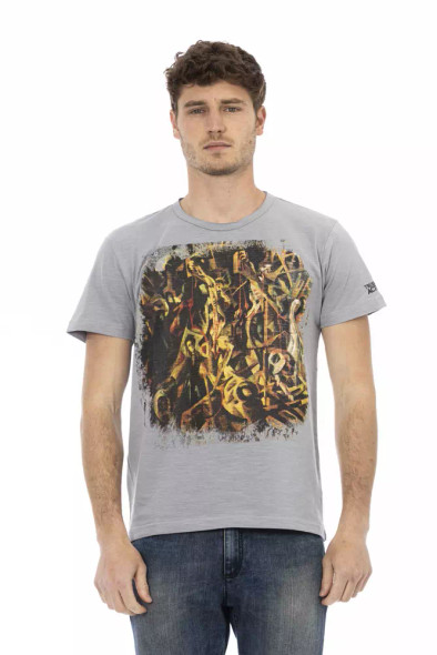 Trussardi Action Gray Cotton Men T-Shirt TR-22713 Trussardi Action Gray Cotton Men T-Shirt TR-22713