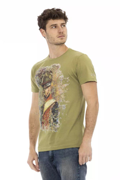 Trussardi Action Green Cotton Men T-Shirt TR-22693 Trussardi Action Green Cotton Men T-Shirt TR-22693