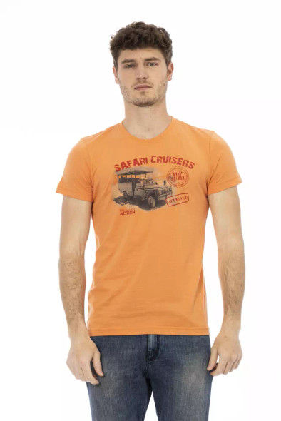 Trussardi Action Orange Cotton Men T-Shirt TR-22669 Trussardi Action Orange Cotton Men T-Shirt TR-22669