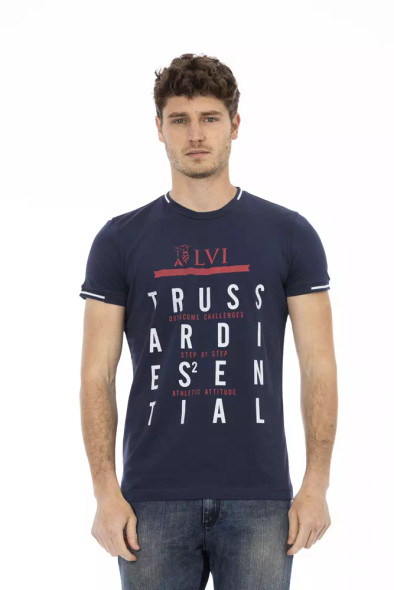 Trussardi Action Blue Cotton Men T-Shirt TR-22751 Trussardi Action Blue Cotton Men T-Shirt TR-22751