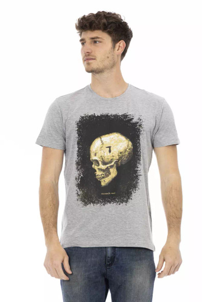 Trussardi Action Gray Cotton Men T-Shirt TR-22801 Trussardi Action Gray Cotton Men T-Shirt TR-22801
