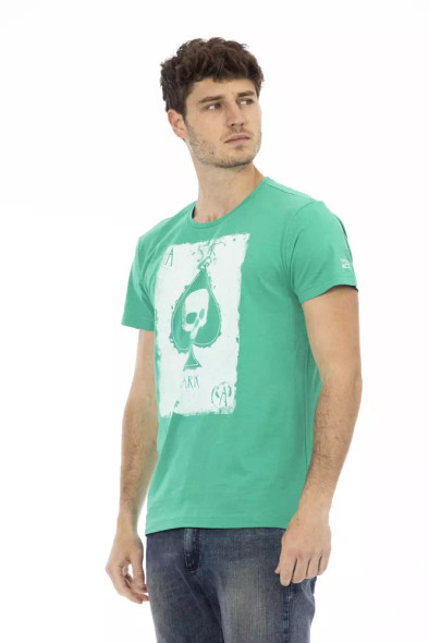 Trussardi Action Green Cotton Men T-Shirt TR-22785 Trussardi Action Green Cotton Men T-Shirt TR-22785