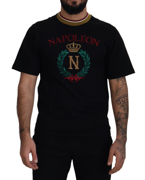 Black Cotton Embroidered Crewneck T-shirt Black Cotton Embroidered Crewneck T-shirt
