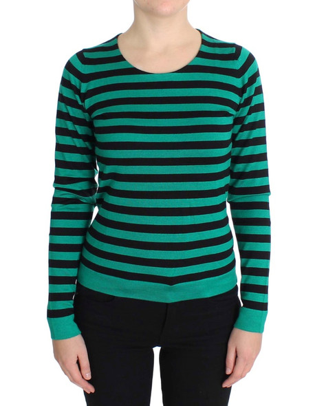Green Black Silk Cashmere Sweater Green Black Silk Cashmere Sweater