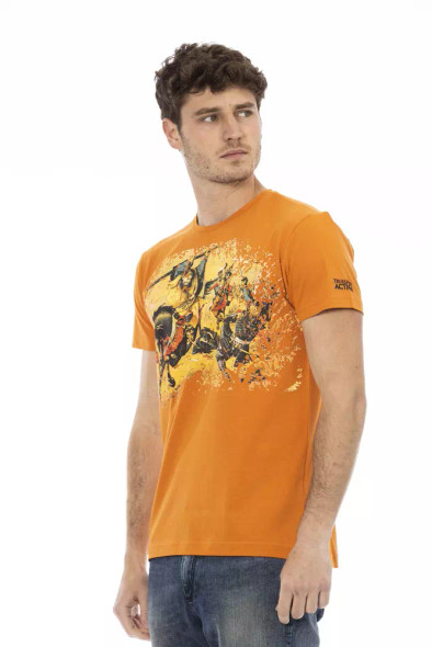 Trussardi Action Orange Cotton Men T-Shirt TR-22705 Trussardi Action Orange Cotton Men T-Shirt TR-22705