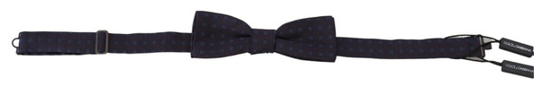 Blue Pattern Silk Adjustable Neck Papillon Bow Tie Blue Pattern Silk Adjustable Neck Papillon Bow Tie