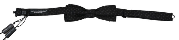 Dolce & Gabbana Black Silk Patterned Necktie Men Accessory Bow Tie Dolce & Gabbana Black Silk Patterned Necktie Men Accessory Bow Tie