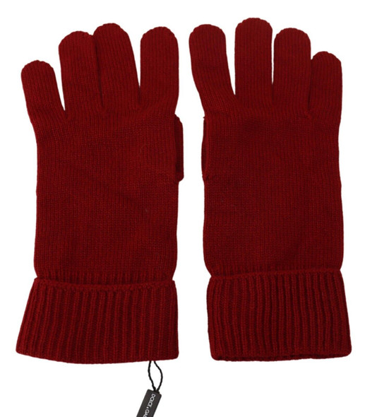 Red 100% Cashmere Knit Hands Mitten Mens Gloves Red 100% Cashmere Knit Hands Mitten Mens Gloves