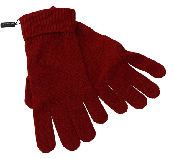 Red 100% Cashmere Knit Hands Mitten Mens Gloves Red 100% Cashmere Knit Hands Mitten Mens Gloves