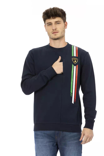 Blue Cotton Men Sweater with Chest Pocket AU-22642 Blue Cotton Men Sweater with Chest Pocket AU-22642