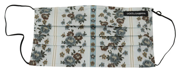 White Floral Cotton Pleated Elastic Ear Strap Face Mask White Floral Cotton Pleated Elastic Ear Strap Face Mask