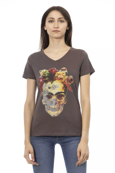 Trussardi Action Brown Cotton Women Top Trussardi Action Brown Cotton Women Top