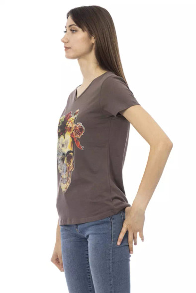 Trussardi Action Brown Cotton Women Top Trussardi Action Brown Cotton Women Top