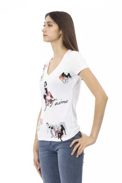 White Cotton Women T-Shirt TR-23081 White Cotton Women T-Shirt TR-23081