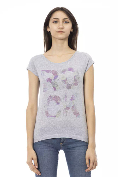 Gray Cotton Women T-Shirt TR-23077 Gray Cotton Women T-Shirt TR-23077