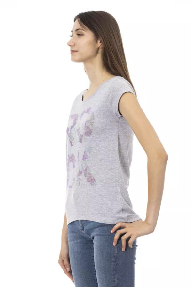 Gray Cotton Women T-Shirt TR-23077 Gray Cotton Women T-Shirt TR-23077