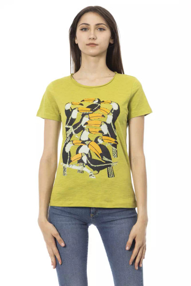 Trussardi Action Green Cotton Women T-Shirt TR-23044 Trussardi Action Green Cotton Women T-Shirt TR-23044