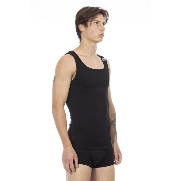 Bikkembergs Black Cotton Men's Tank Top Bikkembergs Black Cotton Men's Tank Top