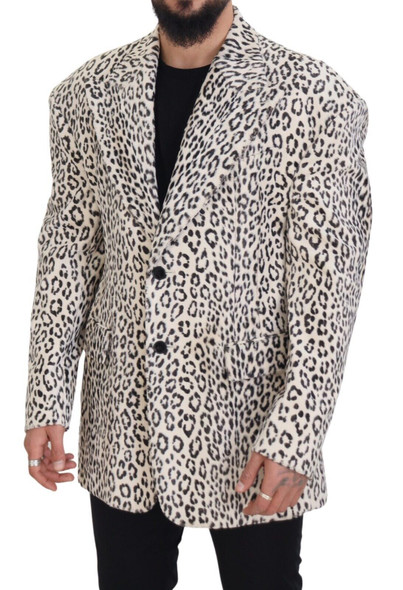 Dolce & Gabbana White Leopard Single Breasted Coat Blazer Dolce & Gabbana White Leopard Single Breasted Coat Blazer