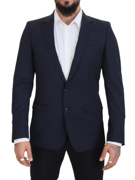 Dolce & Gabbana Dark Blue Wool Single Breasted MARTINI Blazer Dolce & Gabbana Dark Blue Wool Single Breasted MARTINI Blazer