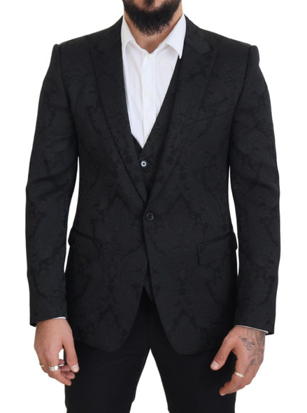 Black Floral Brocade 2 Piece MARTINI Suit Black Floral Brocade 2 Piece MARTINI Suit