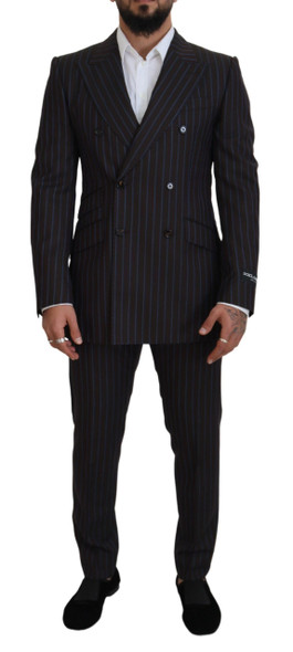 Black Striped Wool Formal 2 Piece Suit Black Striped Wool Formal 2 Piece Suit