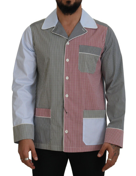Dolce & Gabbana Multicolor Patchwork Cotton Long Sleeves Shirt Dolce & Gabbana Multicolor Patchwork Cotton Long Sleeves Shirt