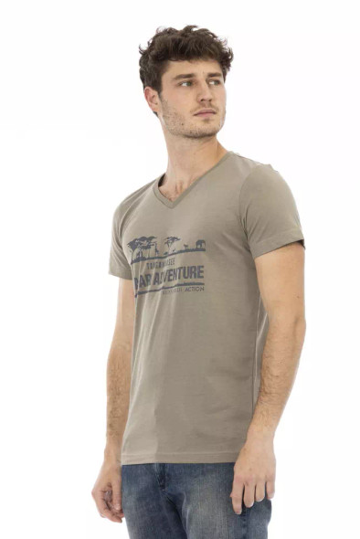 Trussardi Action Brown Cotton Men T-Shirt TR-22825 Trussardi Action Brown Cotton Men T-Shirt TR-22825
