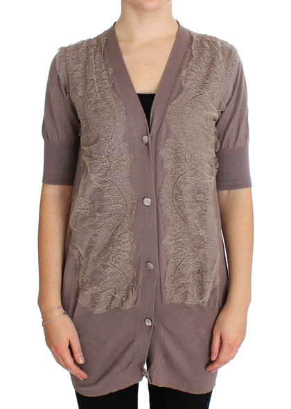 Purple Lace Cotton Cardigan Sweater Purple Lace Cotton Cardigan Sweater