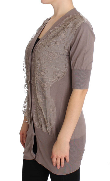 Purple Lace Cotton Cardigan Sweater Purple Lace Cotton Cardigan Sweater