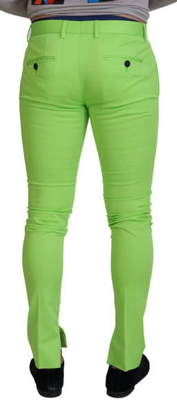 Dolce & Gabbana Light Green Cotton Skinny Men Trousers Pants Dolce & Gabbana Light Green Cotton Skinny Men Trousers Pants