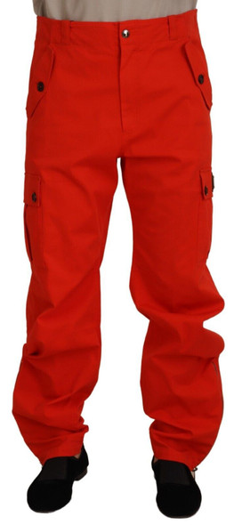 Dolce & Gabbana Red Cargo Men Trousers Cotton Pants Dolce & Gabbana Red Cargo Men Trousers Cotton Pants