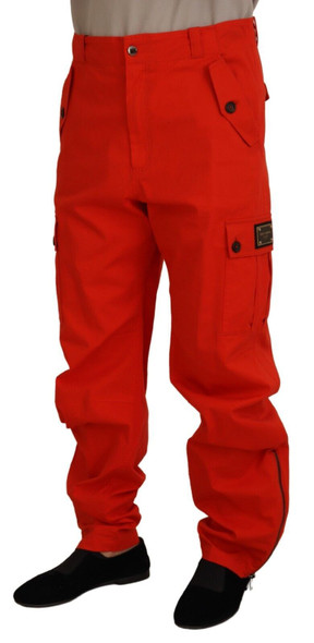 Dolce & Gabbana Red Cargo Men Trousers Cotton Pants Dolce & Gabbana Red Cargo Men Trousers Cotton Pants