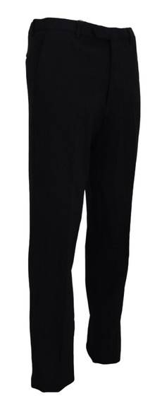 BENCIVENGA Black Straight Fit Men Formal Trousers Pants BENCIVENGA Black Straight Fit Men Formal Trousers Pants