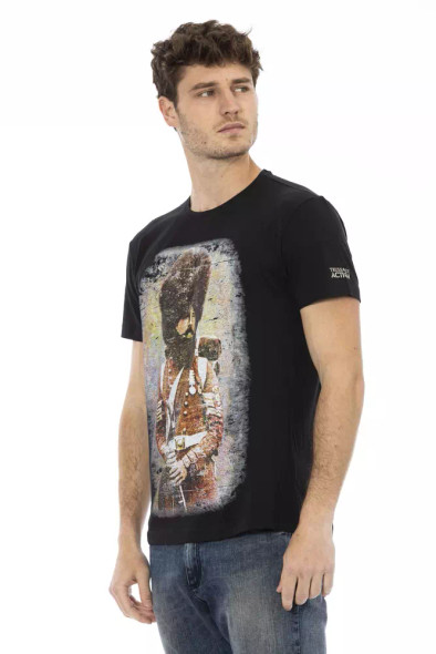Trussardi Action Black Cotton Men T-Shirt TR-22687 Trussardi Action Black Cotton Men T-Shirt TR-22687