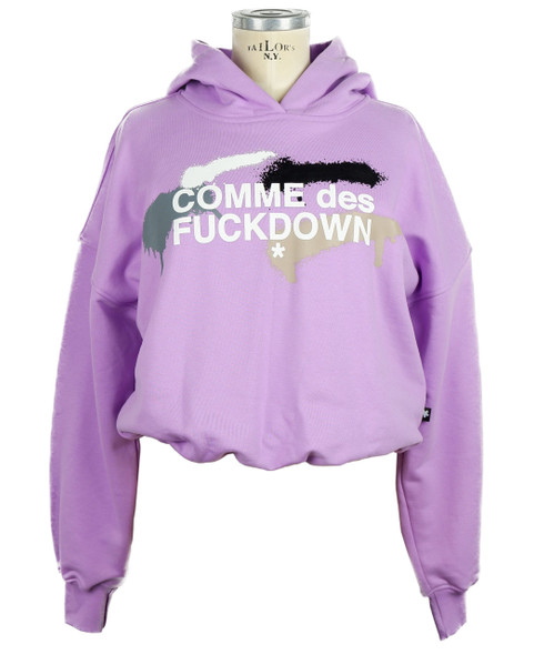 Chic Purple Hooded Sweatshirt with Logo Print Chic Purple Hooded Sweatshirt with Logo Print