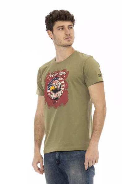 Trussardi Action Green Cotton Men T-Shirt TR-22765 Trussardi Action Green Cotton Men T-Shirt TR-22765