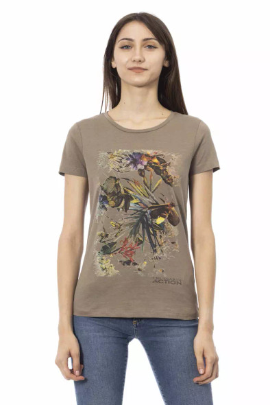 Brown Cotton Women T-Shirt Brown Cotton Women T-Shirt