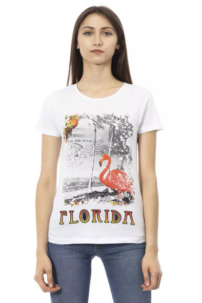 White Cotton Women T-Shirt TR-23032 White Cotton Women T-Shirt TR-23032