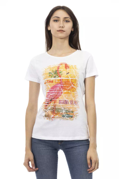 Trussardi Action White Cotton Women T-Shirt TR-23028 Trussardi Action White Cotton Women T-Shirt TR-23028