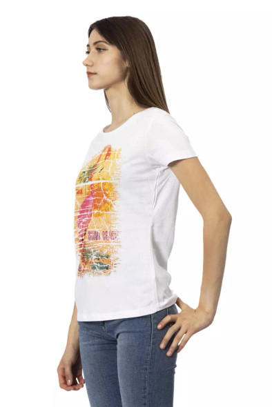 Trussardi Action White Cotton Women T-Shirt TR-23028 Trussardi Action White Cotton Women T-Shirt TR-23028