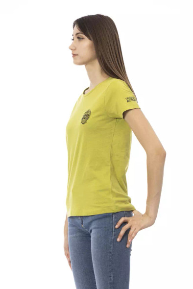 Trussardi Action Green Cotton Women T-Shirt TR-23054 Trussardi Action Green Cotton Women T-Shirt TR-23054