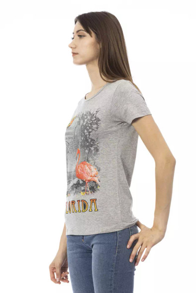 Gray Cotton Women T-Shirt TR-23029 Gray Cotton Women T-Shirt TR-23029