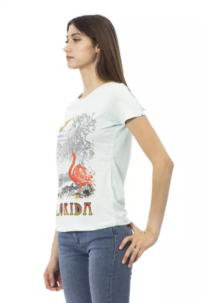 Light Blue Cotton Women T-Shirt TR-23033 Light Blue Cotton Women T-Shirt TR-23033