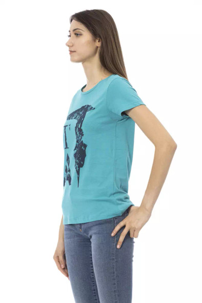 Light Blue Cotton Women T-Shirt TR-23005 Light Blue Cotton Women T-Shirt TR-23005
